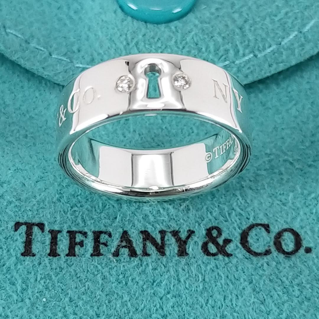 ☆美品☆【TIFFANY\u0026Co.】NY　ダイヤ　キーホール　リング　９号　761