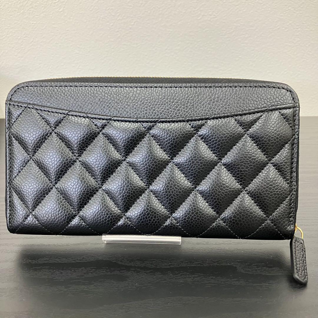 ガチャピン　シャネル　ロングジップウォレット　キャビアスキン♡ CHANEL シャネル 長財布 マトラッセ クラシックロング ジップ
