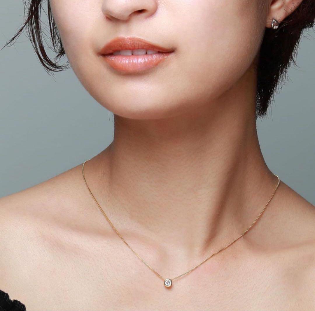 人気を誇る ネックレス 031ns【ココ割】一粒ダイヤ 覆輪留め 人気 S925 アクセサリー