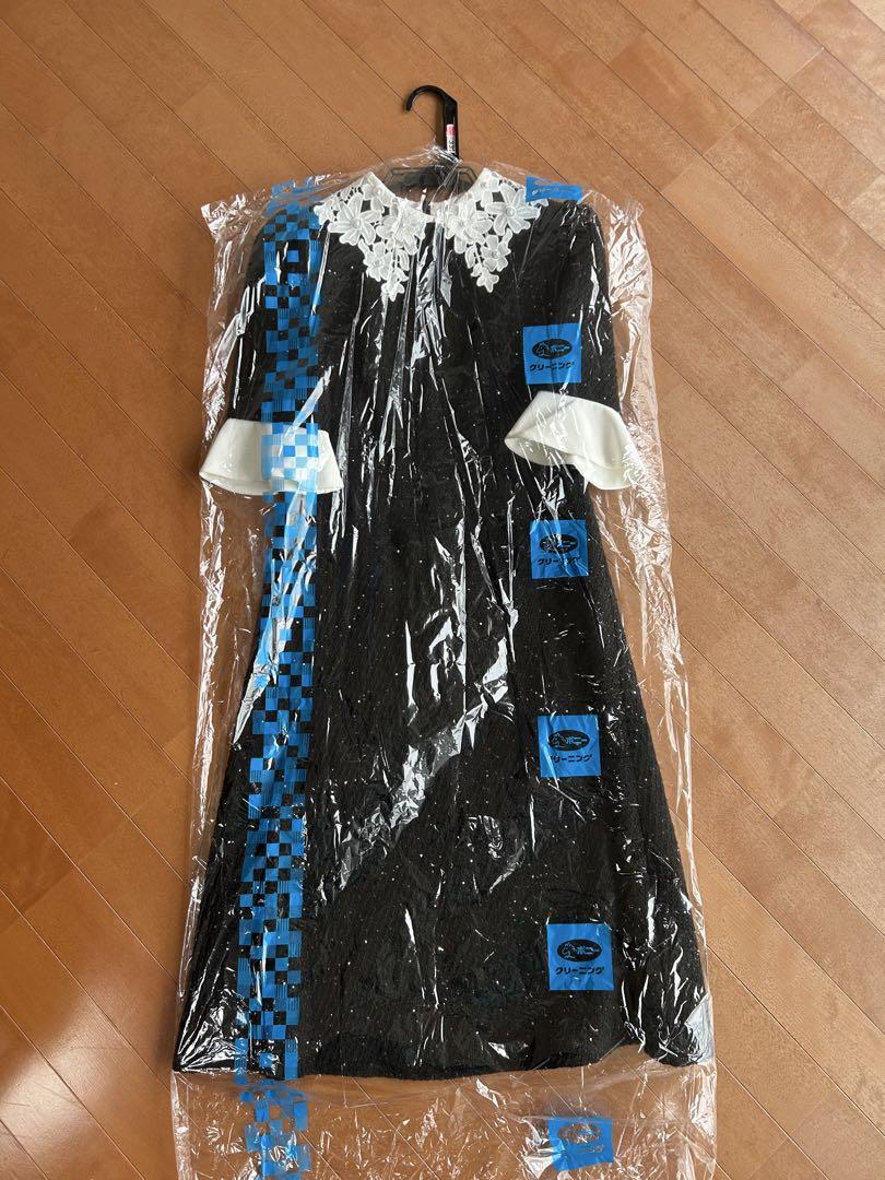 【美品】Leja 花柄レースカラースパンコール刺繍Aラインフレアドレスワンピース