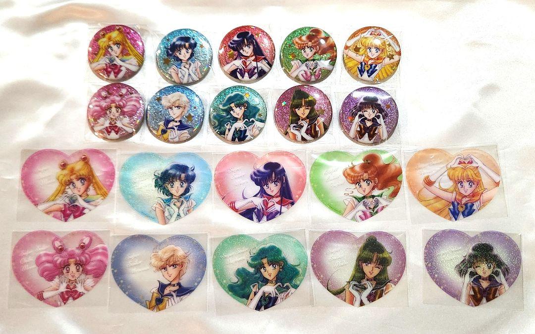 セーラームーン オーロラ缶バッジ ハートクリアカード コンプリート