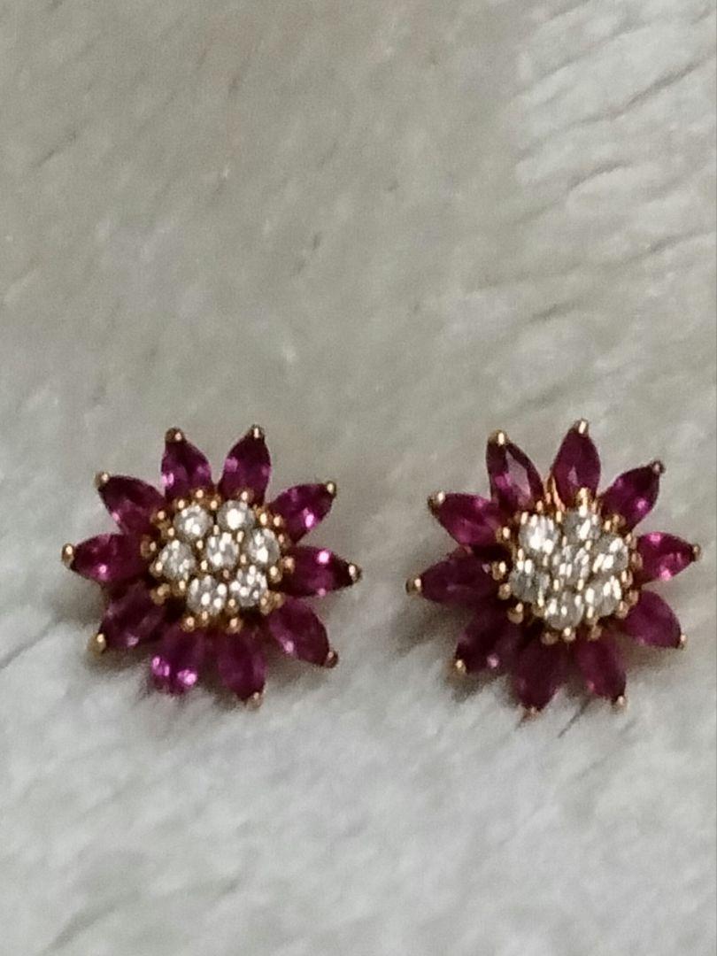 ヘ*ゴ様 ルビー&ダイヤモンド　ピアス　Ｋ18