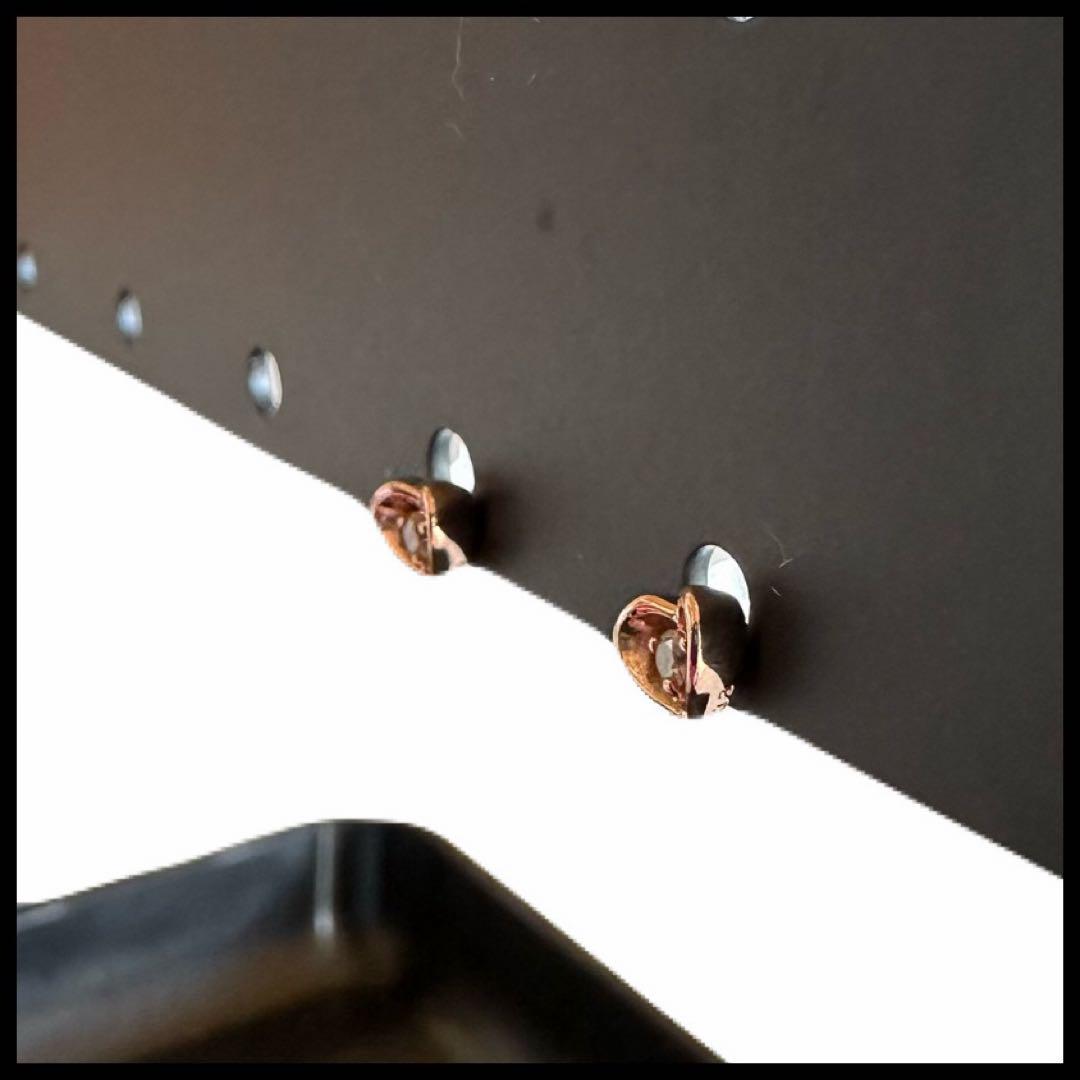 K10 ハートダイヤモンド0.02ct✖️2 ピアス　総重量0.43g