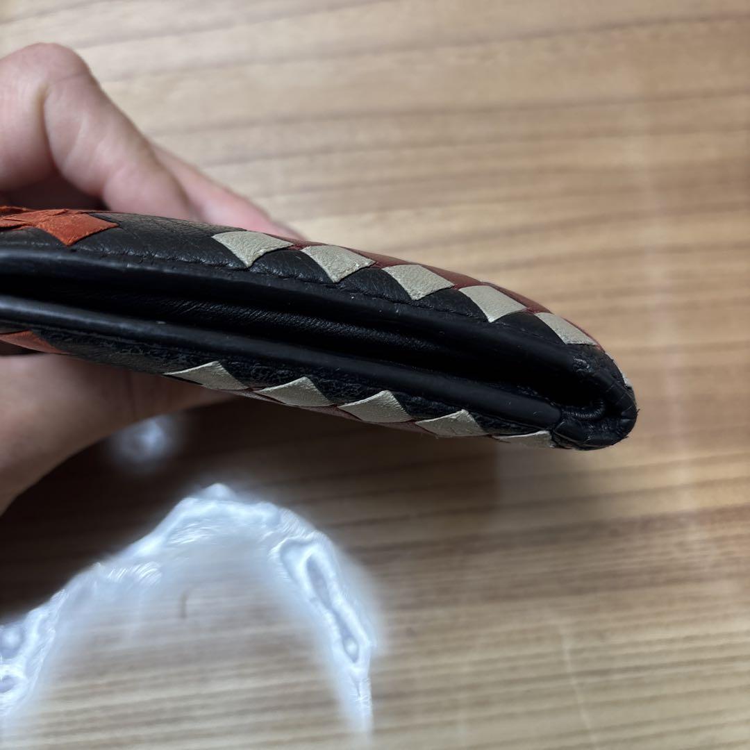 Bottega Veneta 二つ折り財布 赤黒白
