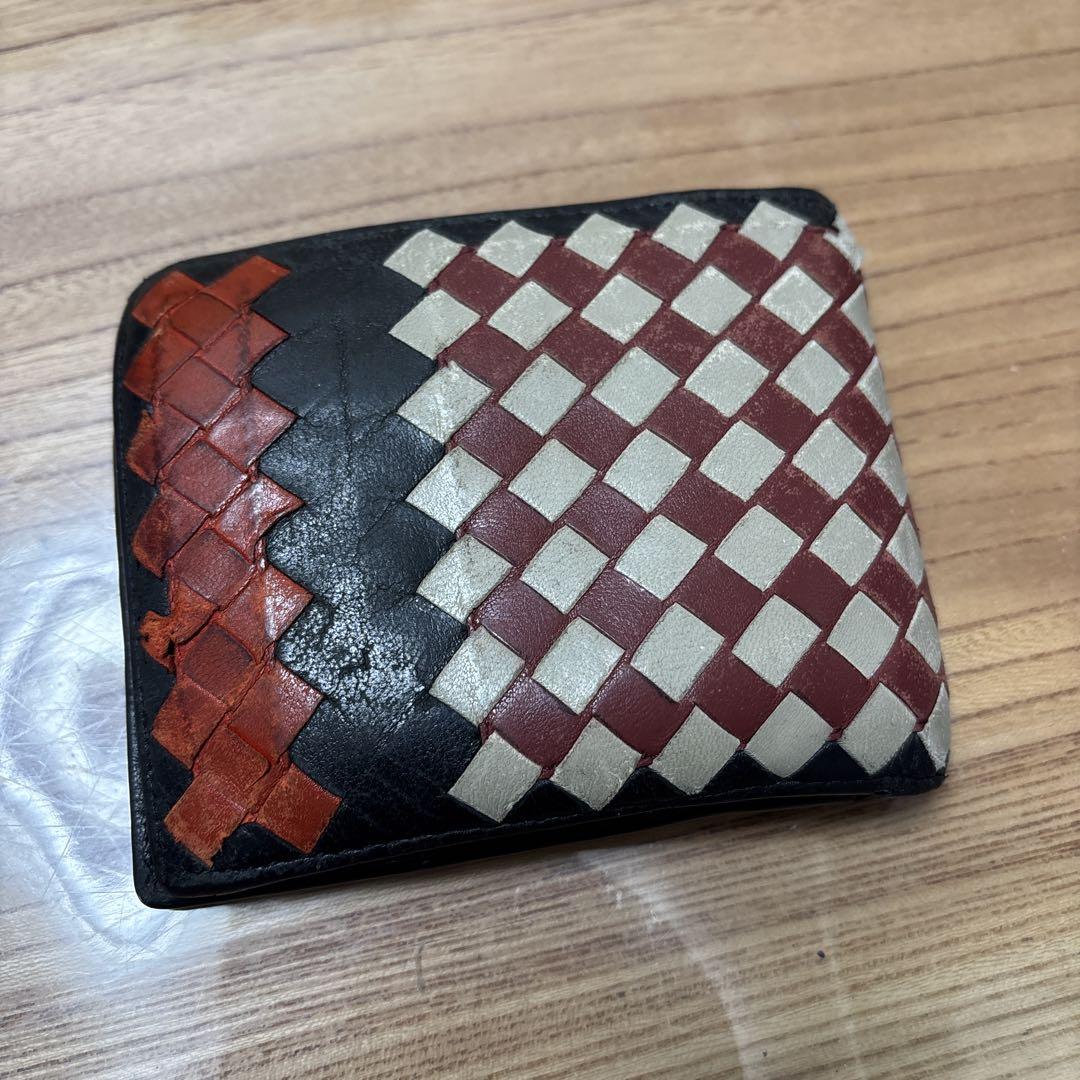 Bottega Veneta 二つ折り財布 赤黒白
