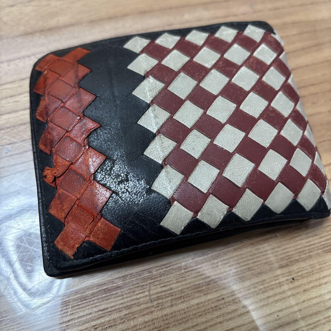 Bottega Veneta 二つ折り財布 赤黒白