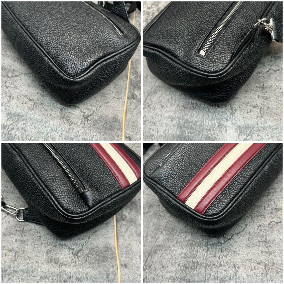 極美品 近年モデル✨Bally  トレスポ ボディバッグ  シボ革  ブラック