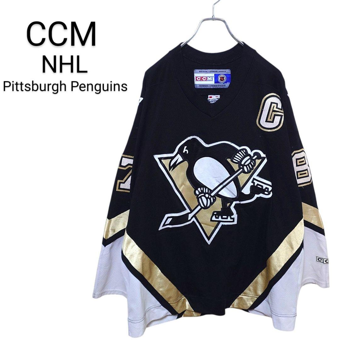 【CCM】カナダ製 NHL Penguins ホッケーゲームシャツ A-3775
