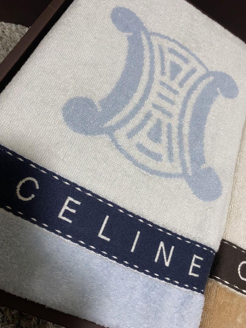 未使用　CELINE セリーヌ タオルケット マカダム柄　ペア　寝具　西川産業