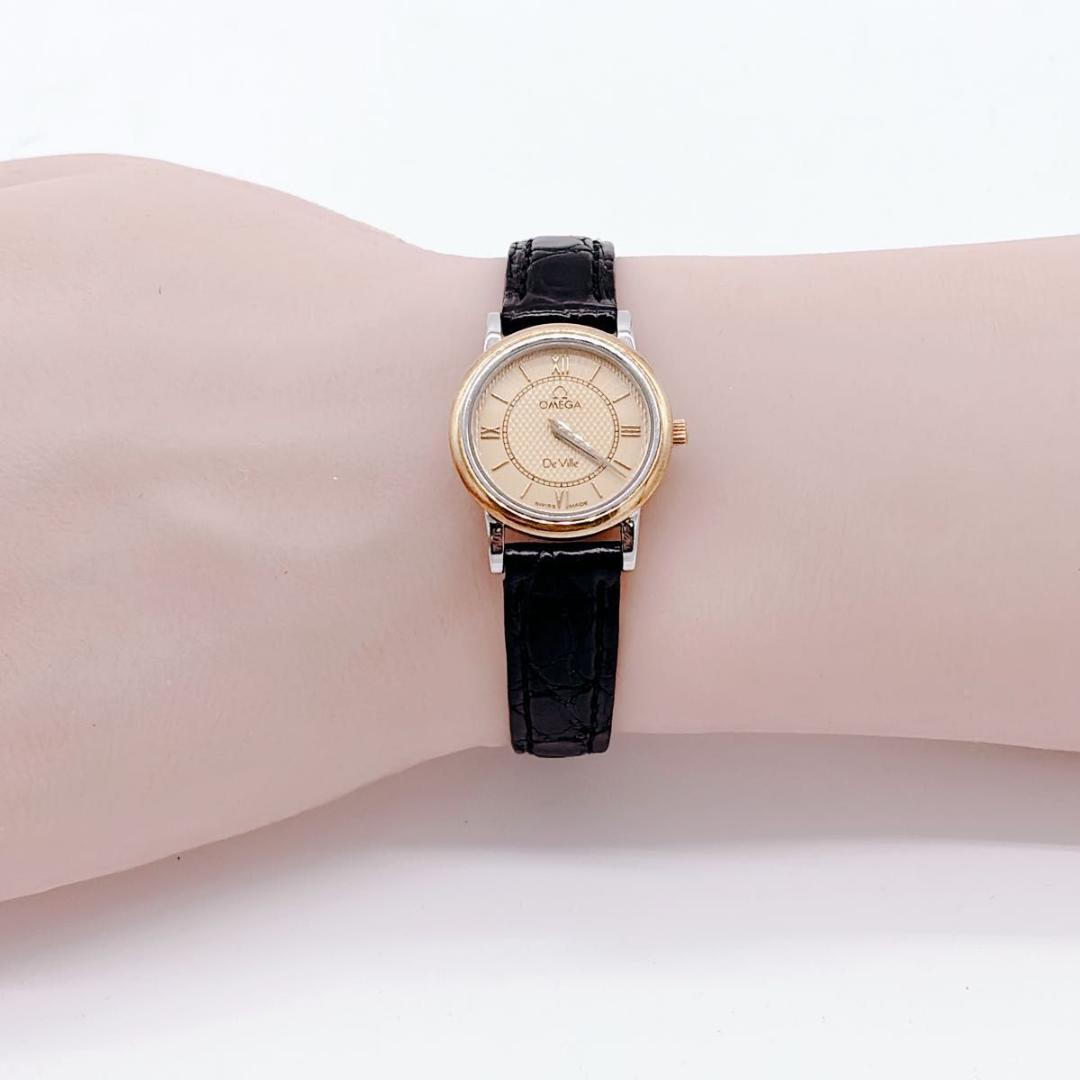 美品 OMEGA オメガ デビル プレステージ 稼働 ゴールド文字盤 レザー 美品 OMEGA オメガ デビル プレステージ 稼働 ゴールド文字盤 レザー