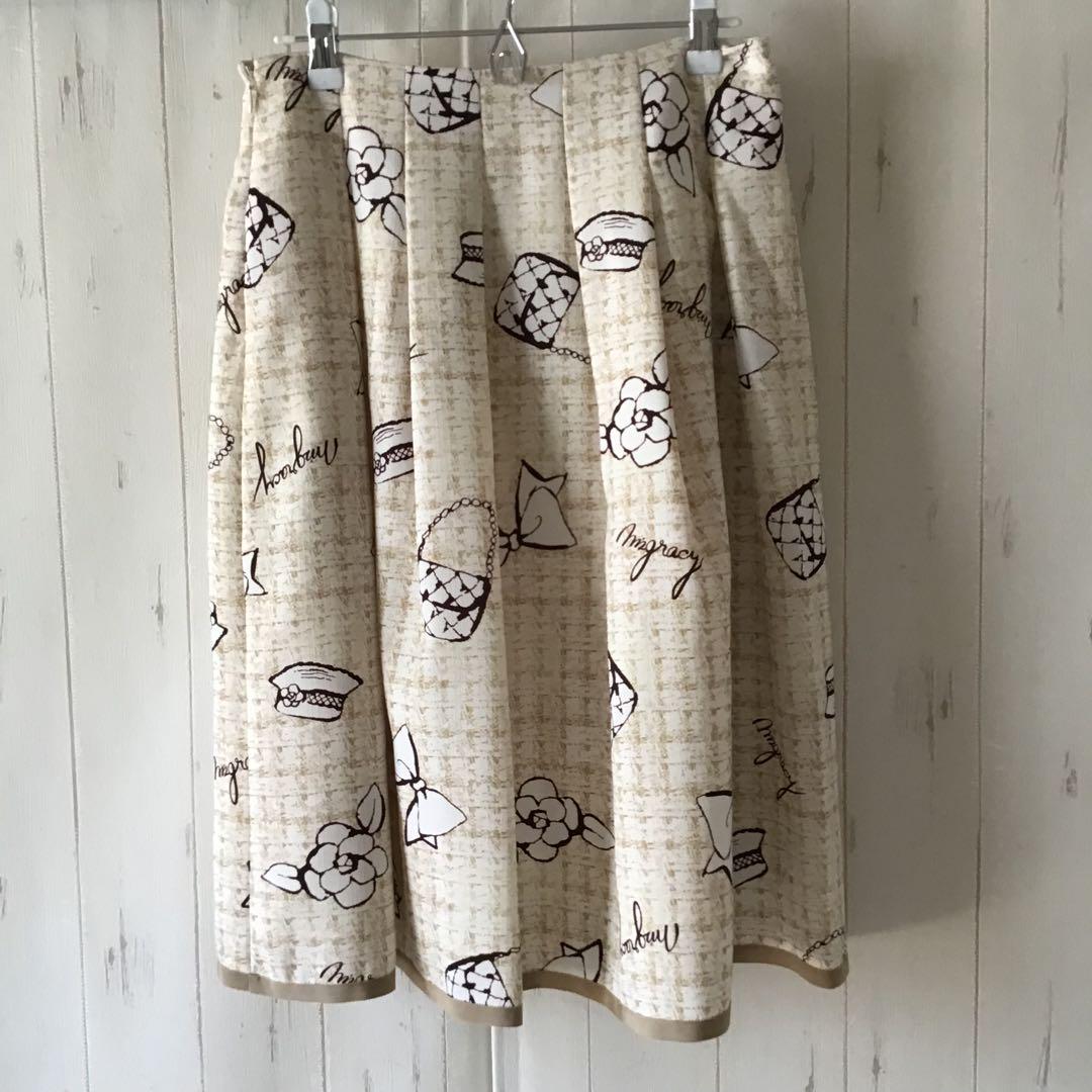 新品☆M's Gracy エムズ・グレイシー フレアスカート 花柄 L 40