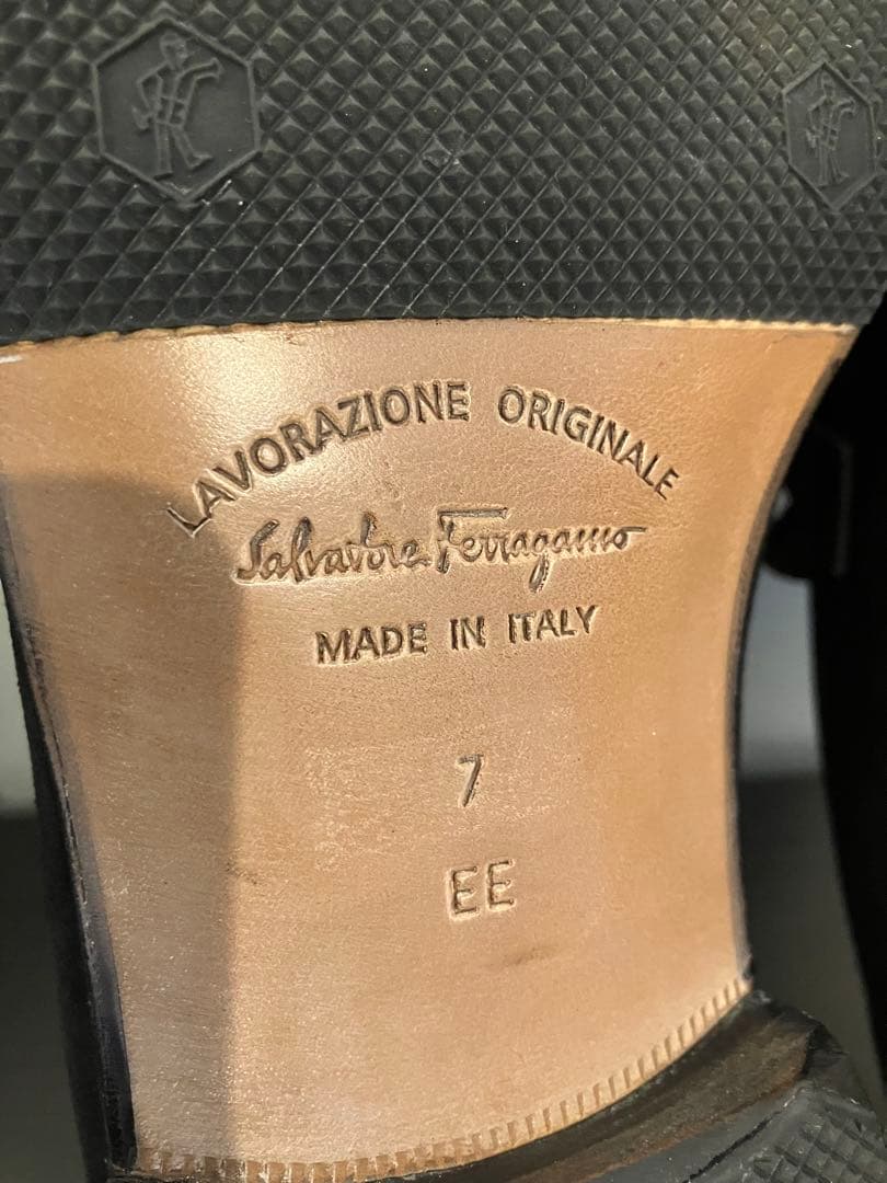 Salvatore Ferragamo ガンチーニ スエード ローファー 7 黒