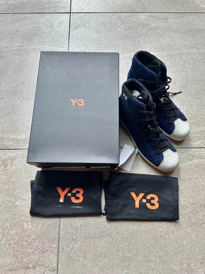 【新品タグ箱あり】28㎝/Y-3 ネイビーハイカットスニーカー 【新品タグ箱あり】28㎝/Y-3 ネイビーハイカットスニーカー
