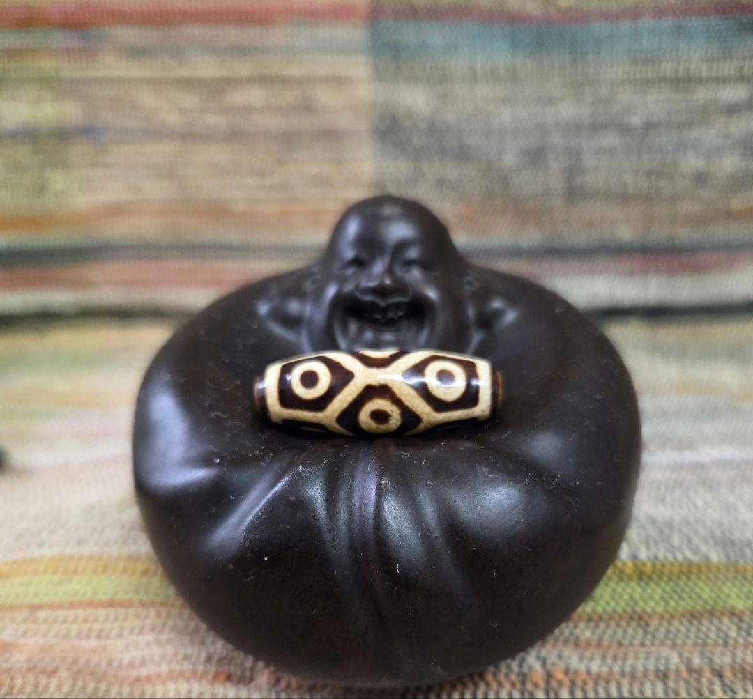 908 天珠 上肯 亀甲長壽九眼天珠 dzibeads目立った傷や汚れなし