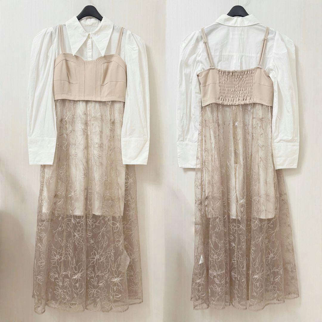 LILY BROWN 宮脇咲良さんコラボ シャツワンピース ベージュ