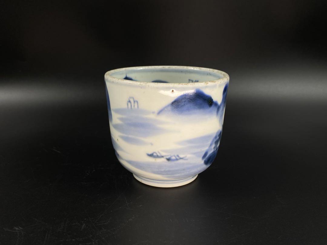 ♥古犬山 筒茶碗 ニュウあり 茶碗 茶道具 骨董 古玩