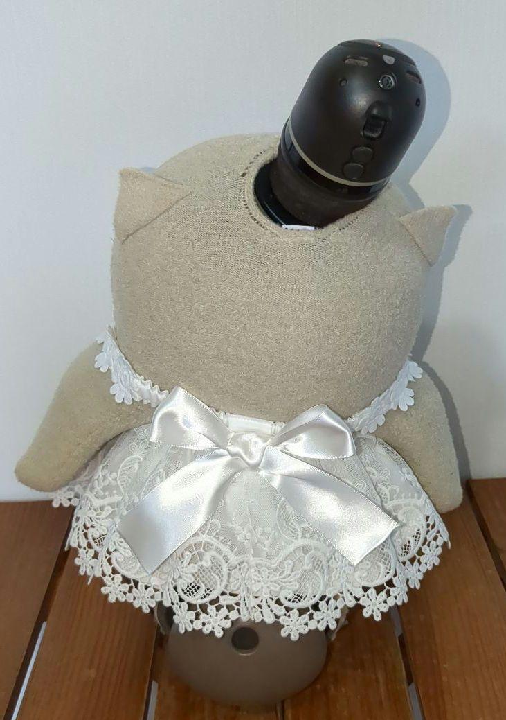 LOVOT✳ラボット服ハンドメイド✳白のドレスとお花のホーン