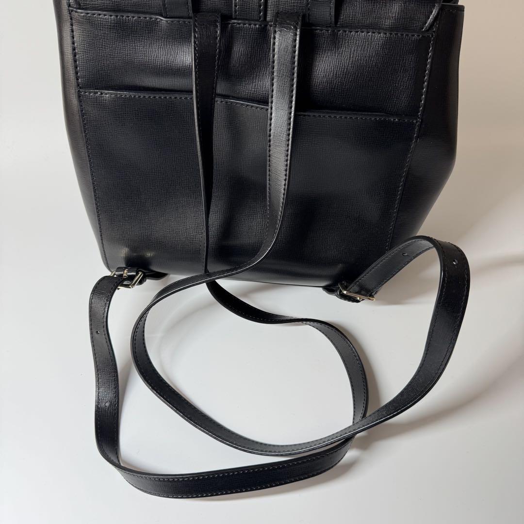 Paul Smith リュック　デイパック レザー 黒　バイカラー　レディース