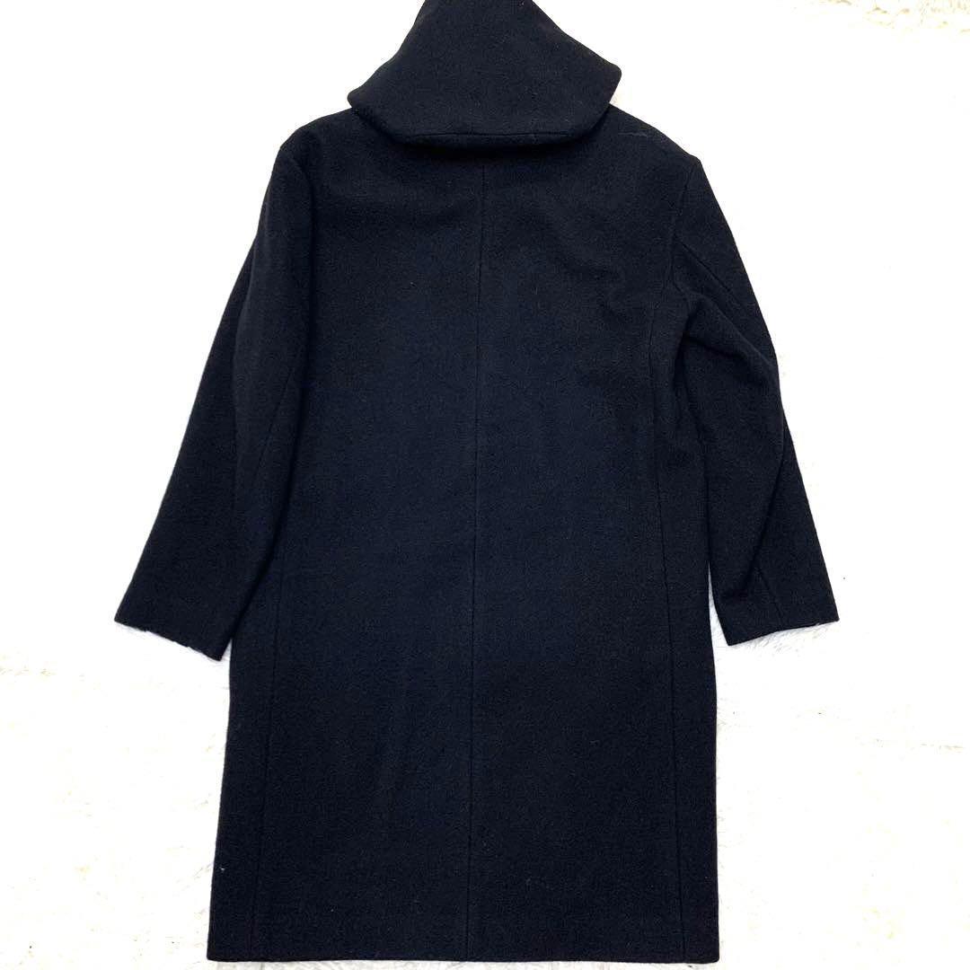lot lamb ロットラム　ブラック　フード付　厚手ウールチェスターコート