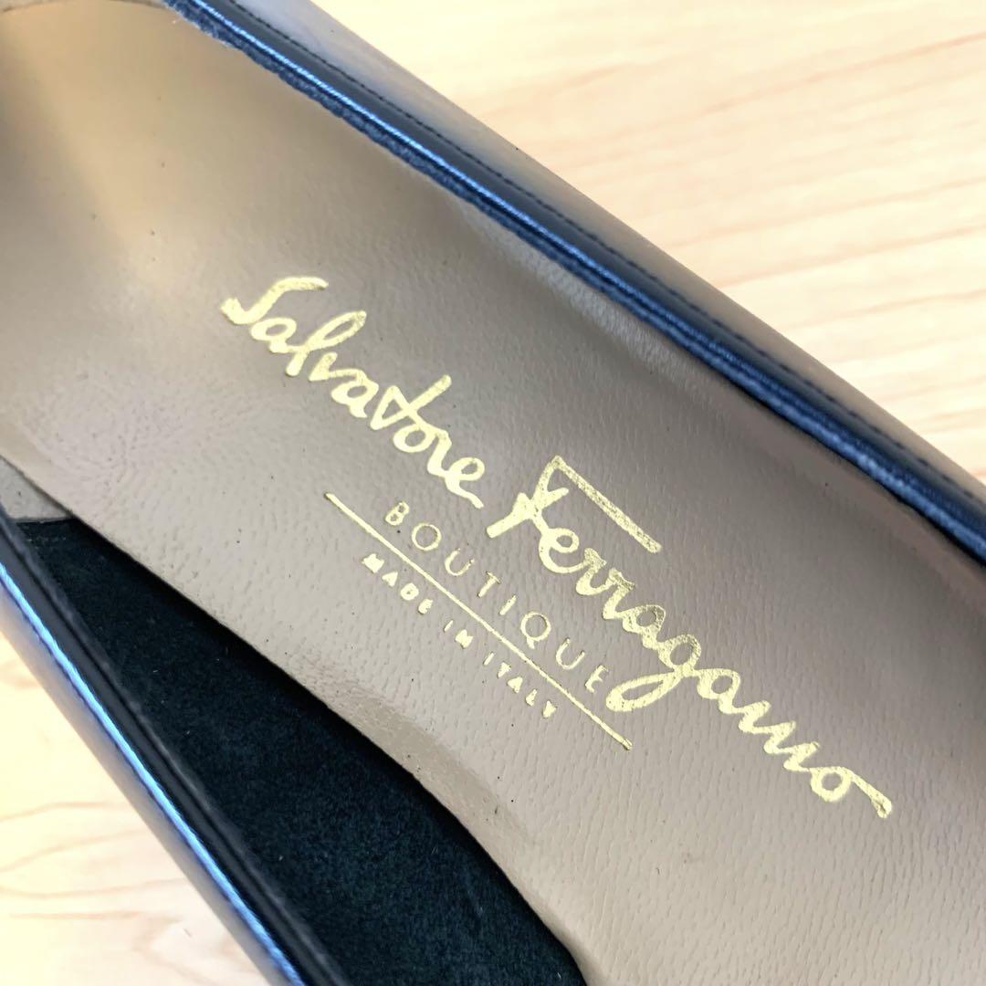 【Salvatore Ferragamo】ヴァラリボン パンプス 6h ブラック