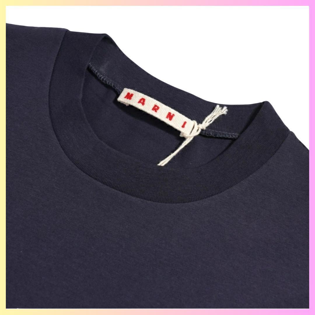 MARNI キッズ ロゴ Tシャツ navy ダークネイビー 12Y 大人もOK