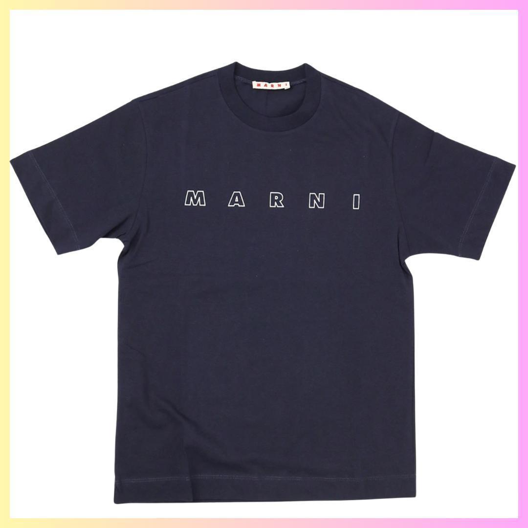 MARNI Tシャツ 14y NAVY ダークネイビー 大人も着用可能⭐︎ 新品未使用 MARNI ロゴ キッズ Tシャツ 14Y 大人もOK Mサイズ