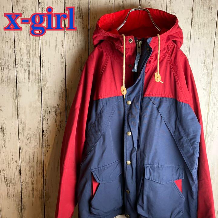 x-girl エックスガール　マウンテンジャケット　バイカラー　オーバーサイズ