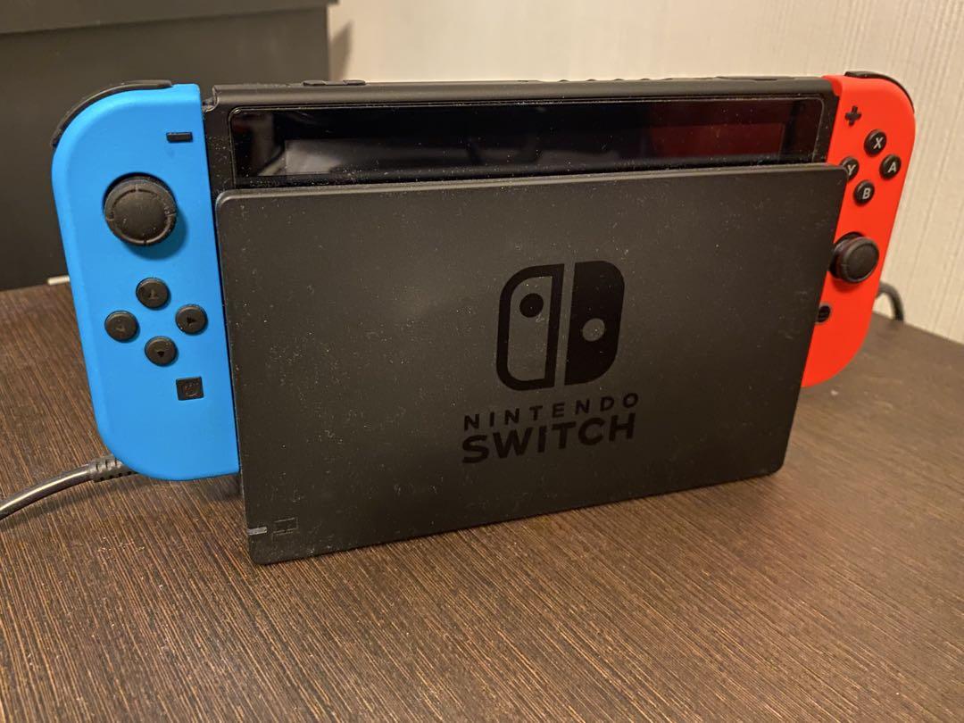 Nintendo Switch 本体 青/オレンジ中古美品 保護フィルム2枚付
