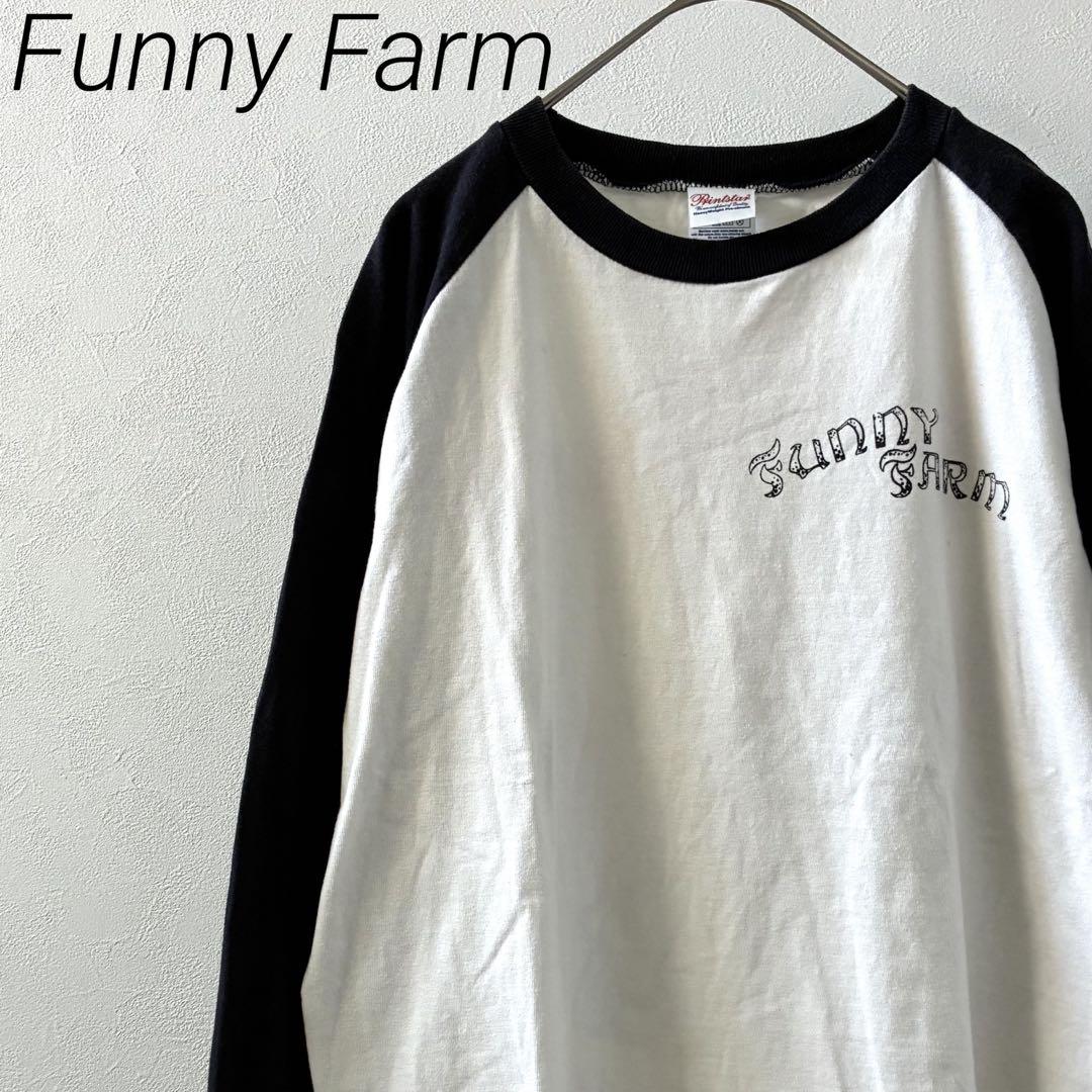 Funny Farm Tシャツ 七分袖 クルーネック バックプリント ロック