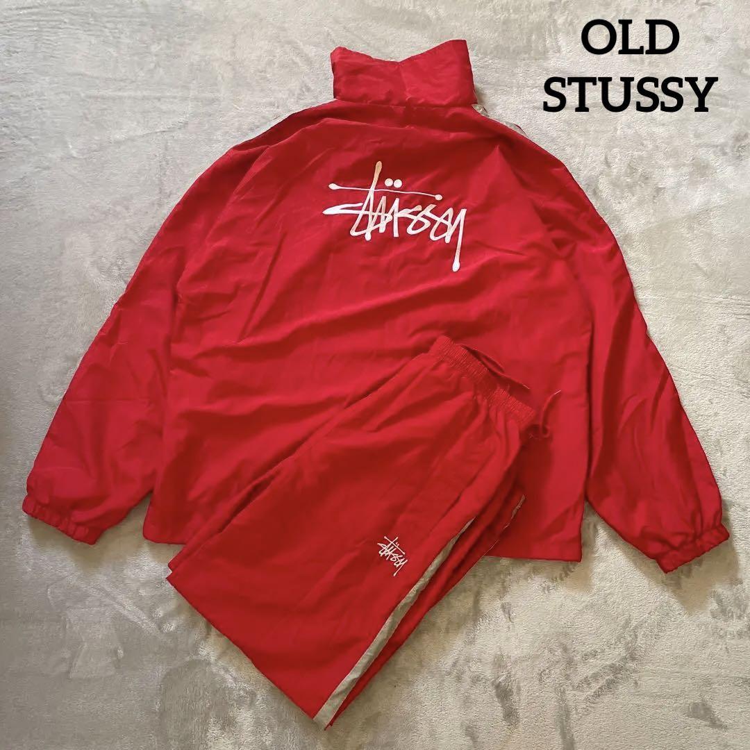 90s OLD STUSSY ジャージ セットアップ 刺繍ストックロゴ 上下 90s OLD STUSSY ジャージ セットアップ 刺繍ストックロゴ 上下