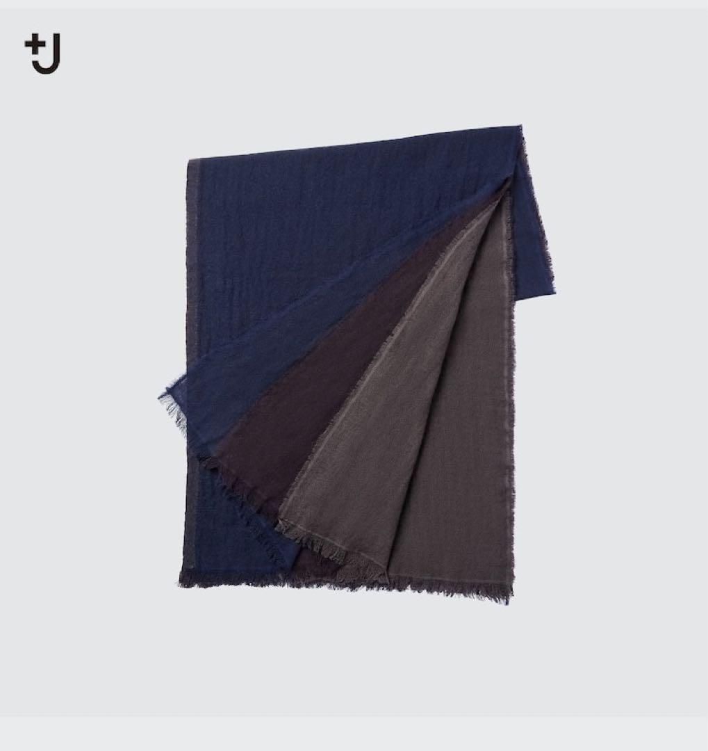 【新品】UNIQLO ユニクロ　＋J ウールストール　ブルー　ジルサンダー