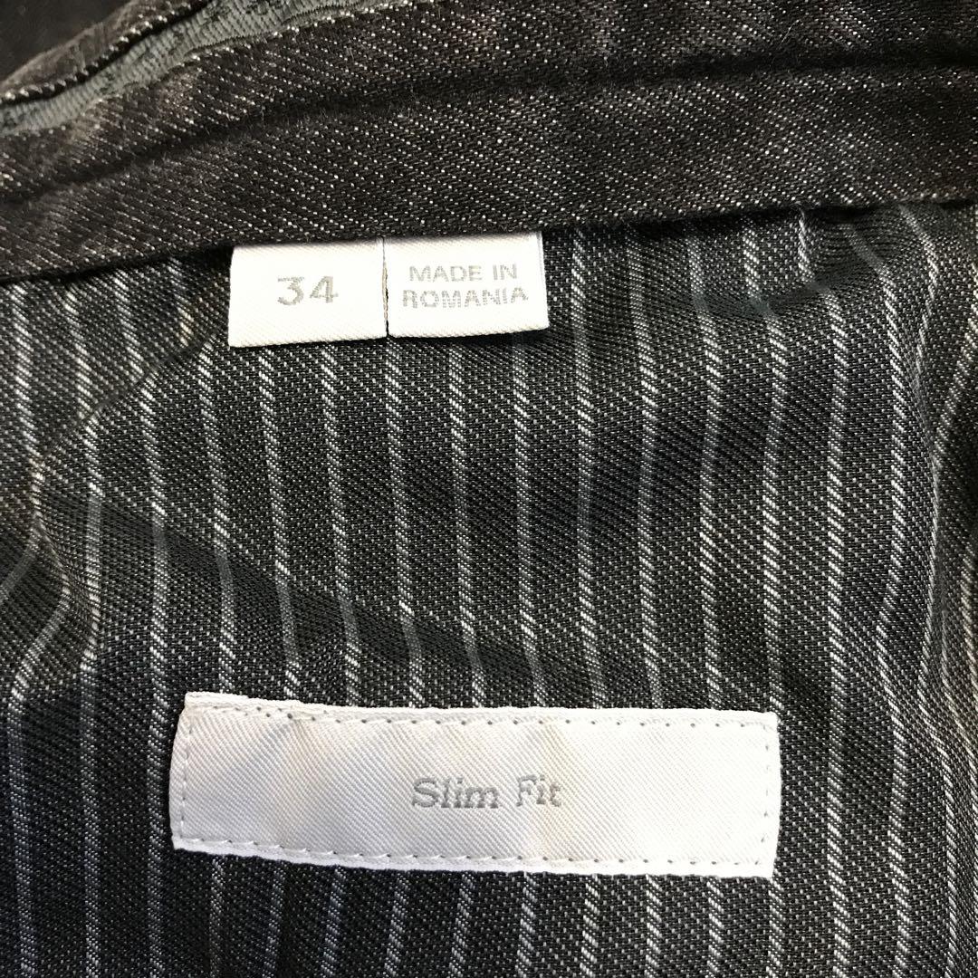 ブランド古着！Ermenegildo Zegna スリム 先染め ブラックデニム