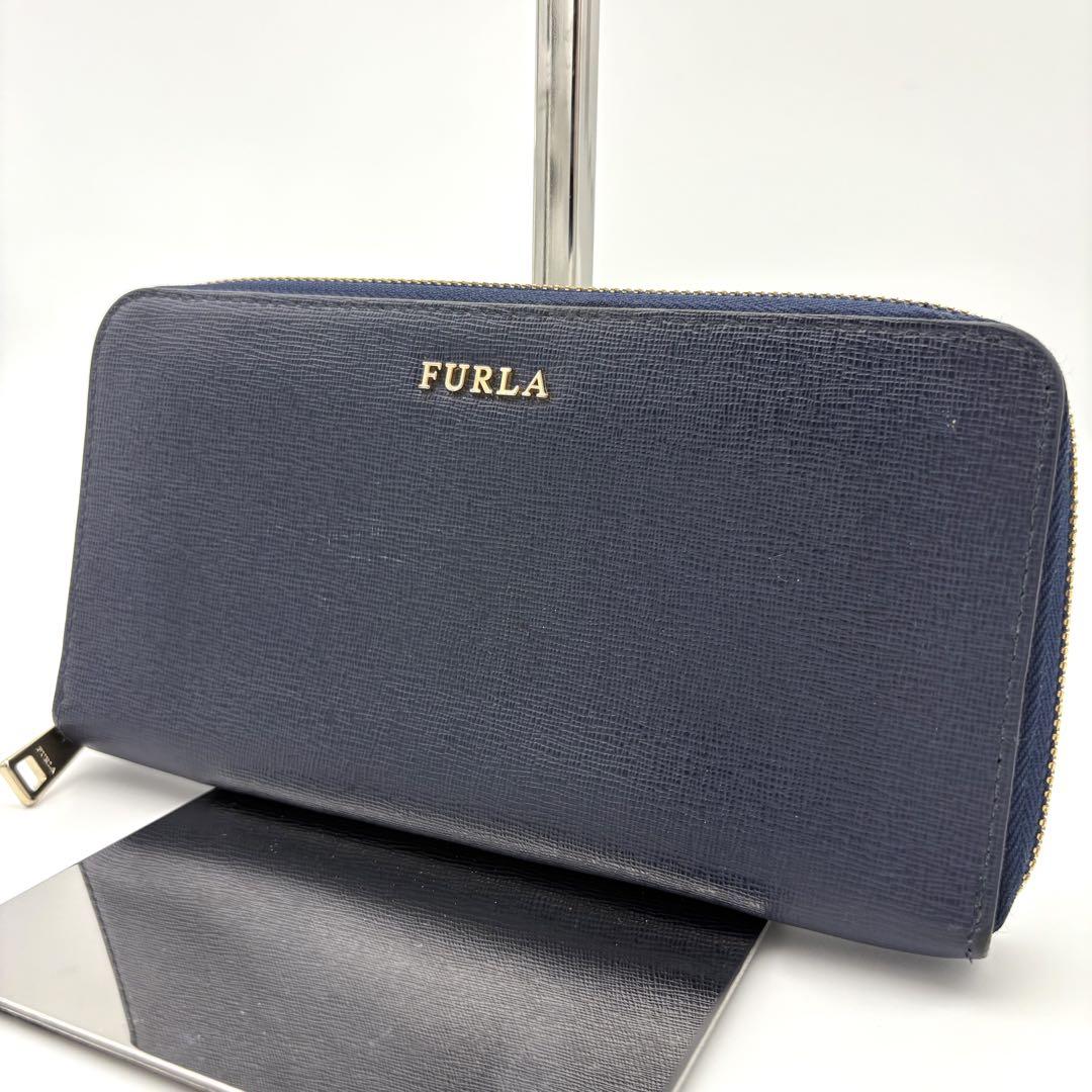 国産品 フルラ 美品】FURLA 長財布 メルカリ - ネイビー 小物