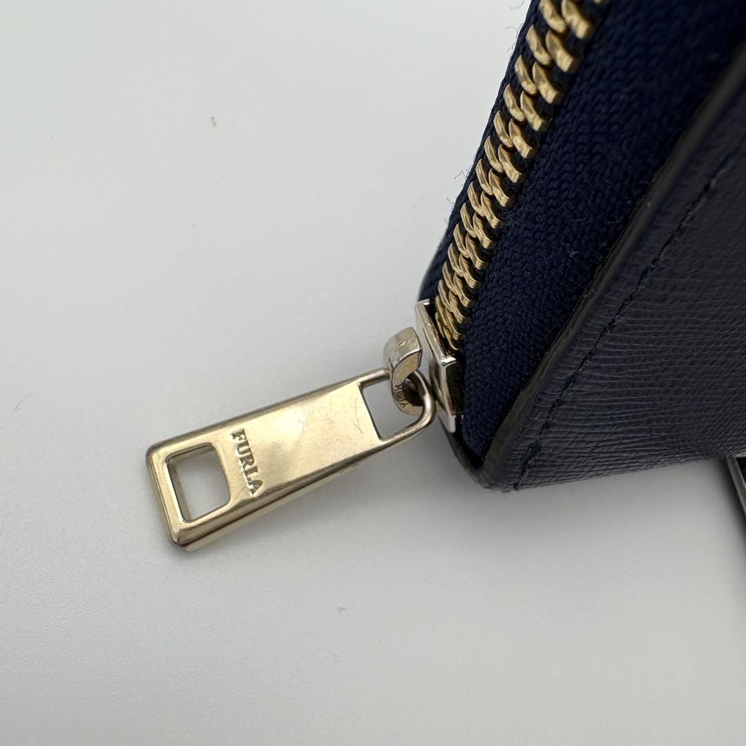 美品】FURLA フルラ 長財布 ネイビー - メルカリ
