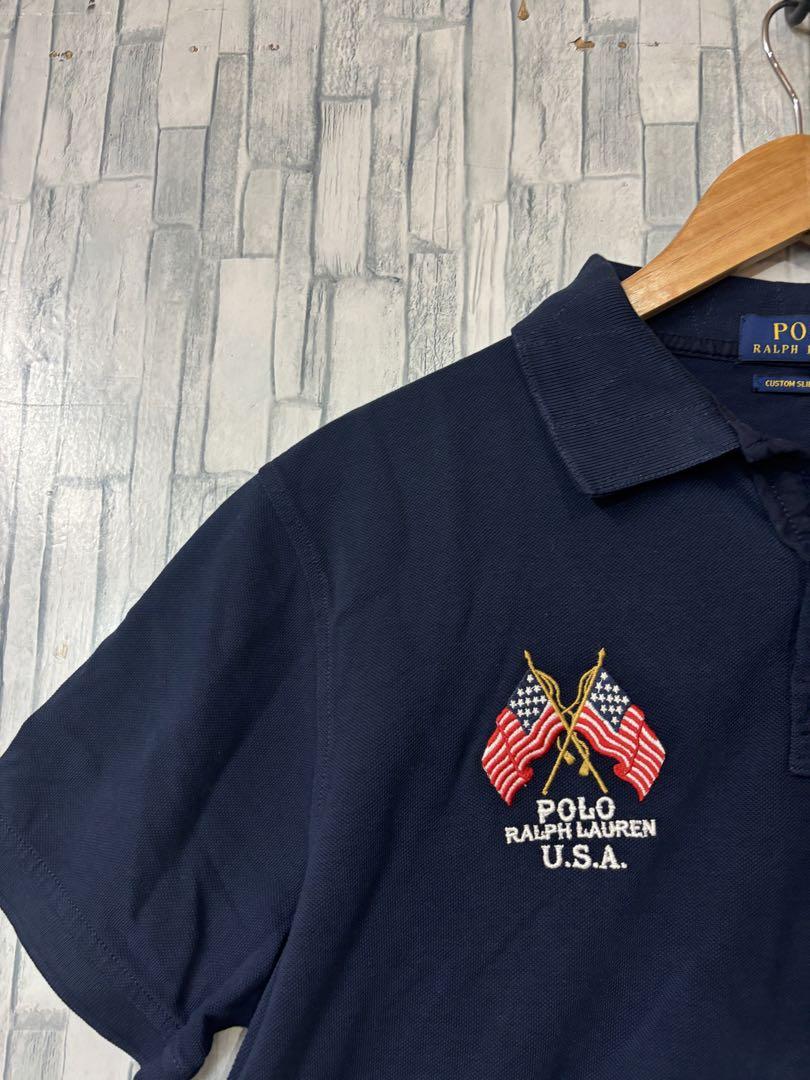 POLO ラルフローレン　ネイビー　ポロシャツ　刺繍