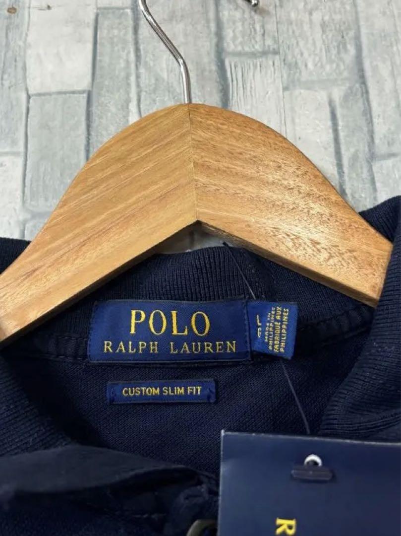 POLO ラルフローレン　ネイビー　ポロシャツ　刺繍