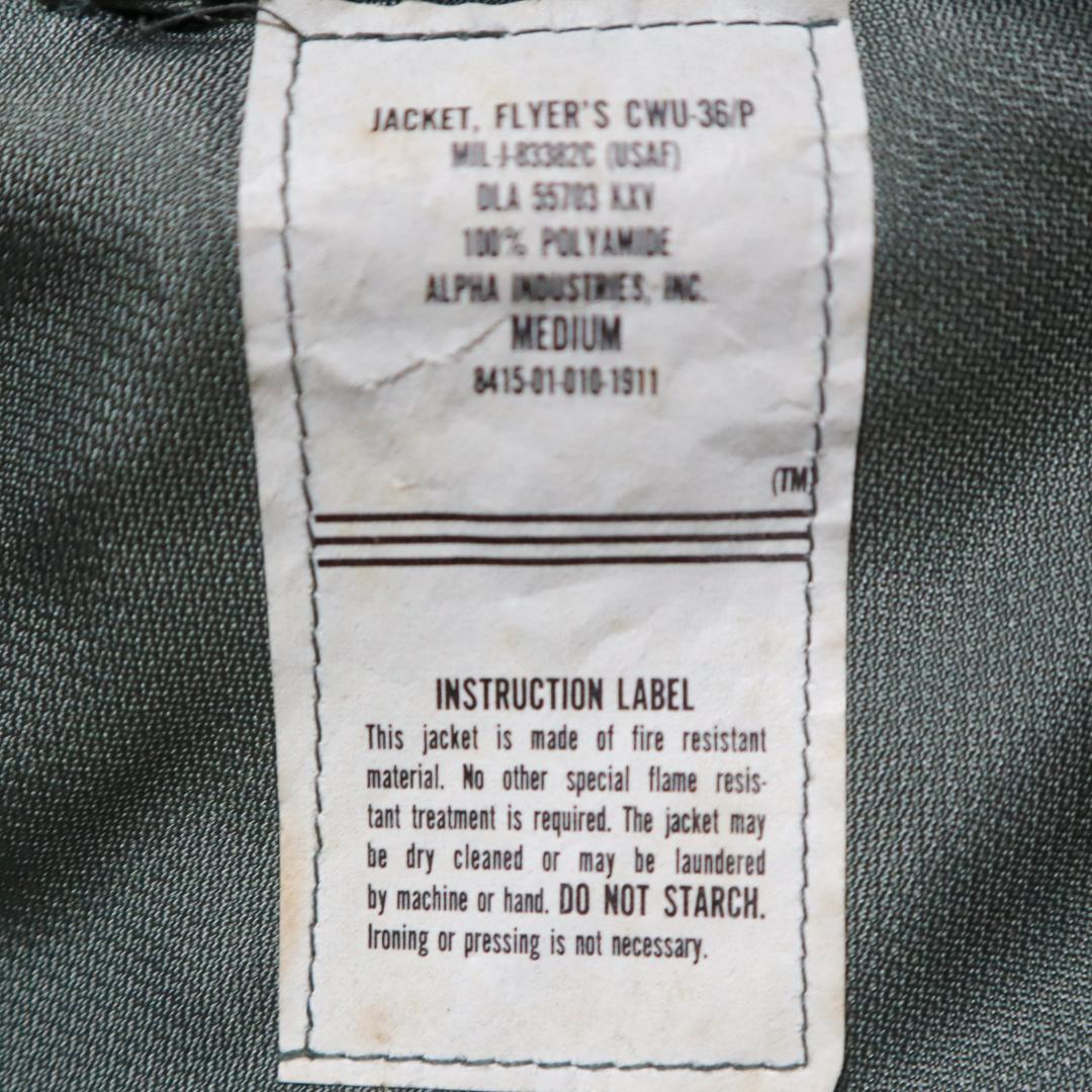 ALPHA INDUSTRIES CWU-36/P フライトジャケット民生品