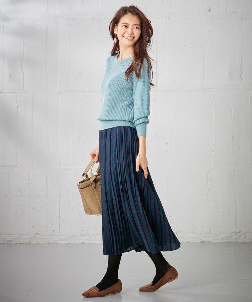 組曲2019AW【新品、洗える】MOON CHECK PRINTプリーツスカート - メルカリ