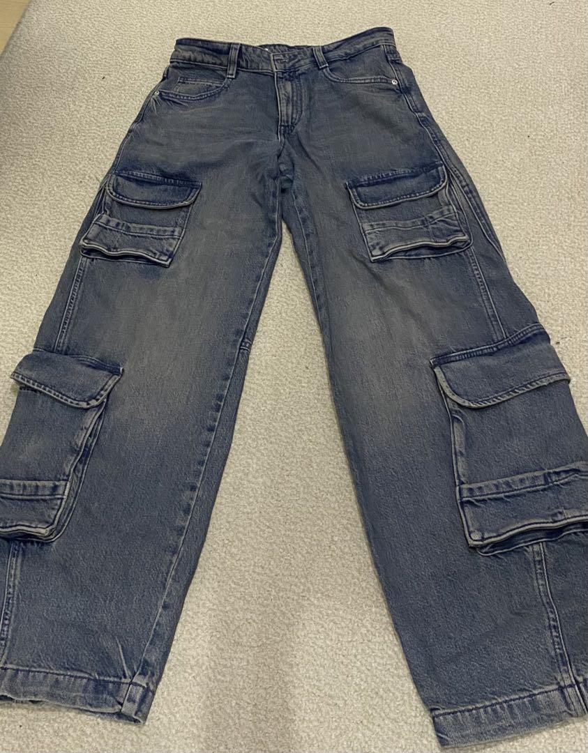 ⭕️もうこれ以上は値下げしません！このお値段です！ZARA カーゴジーンズBLUE