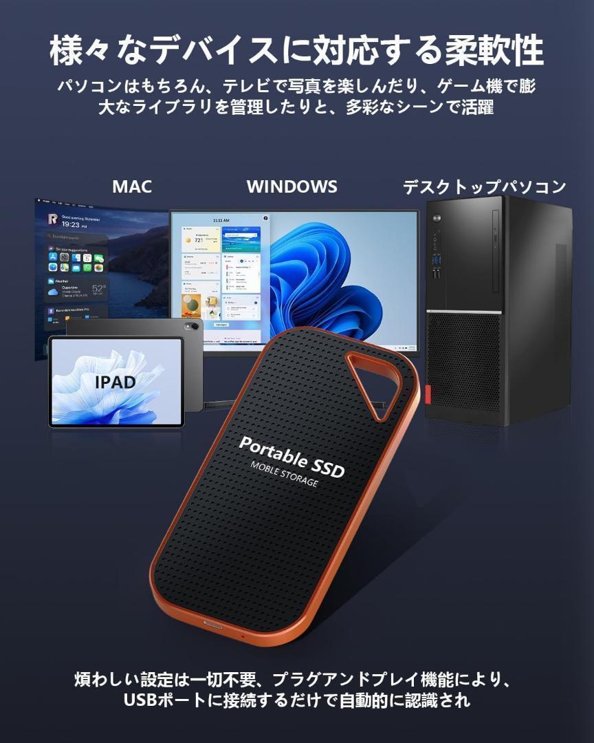 外付けSSD 30TB ssd 高速転送 Type-C ポータブル USB3.2 外付けSSD 30TB ssd 高速転送 Type-C ポータブル USB3.2