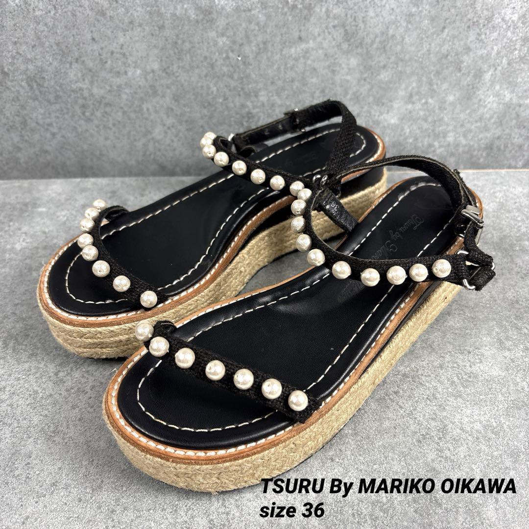 TSURU By MARIKO OIKAWA ブラックサンダル　36