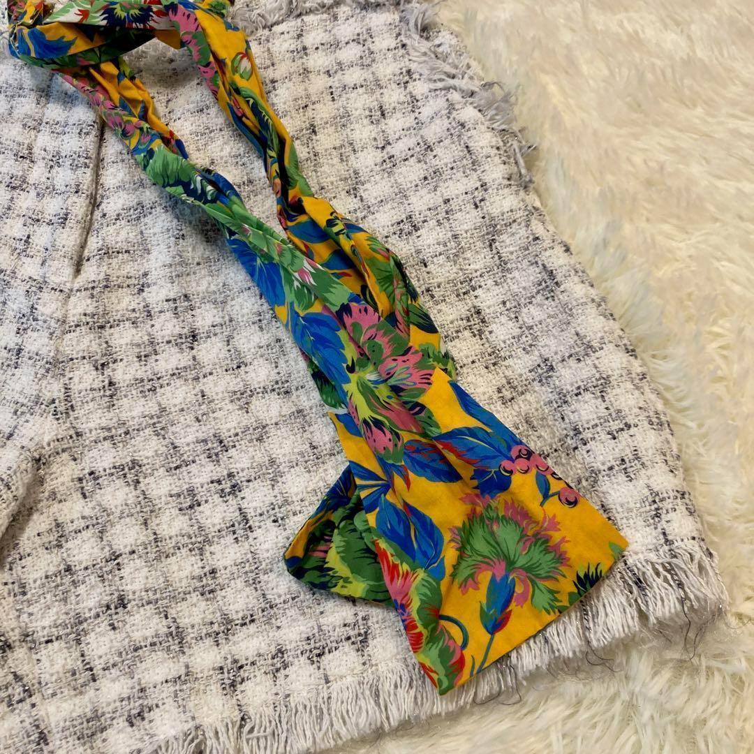 【ポンパ】MSGM フリンジショートパンツ　ツイード　38