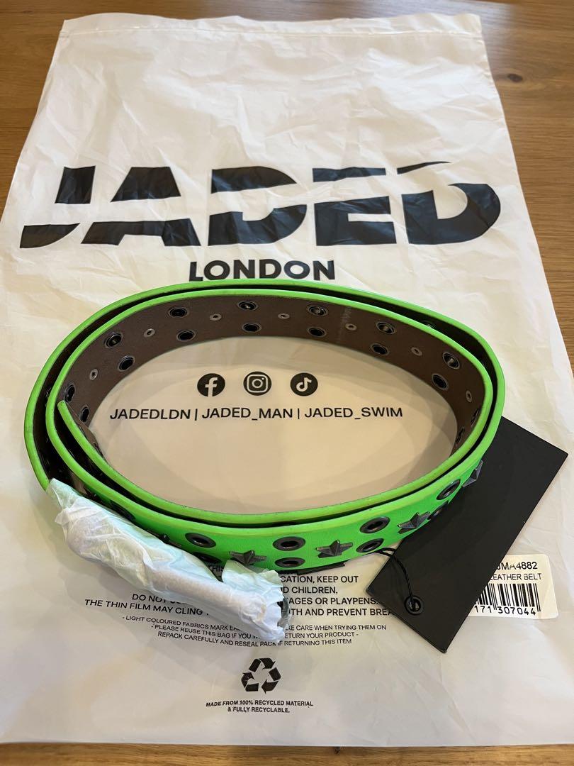 新品未使用jaded london スタースタッズベルト グリーン