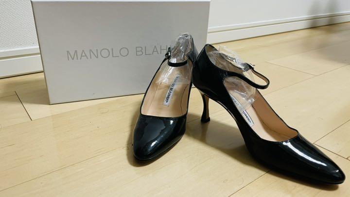 ◇ マノロブラニク MANOLO BLAHNIK エナメル黒 35 22.5cm - メルカリ