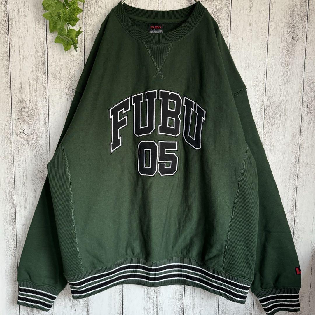 FUBU フブ スウェット トレーナー プルオーバー 刺繍ロゴ リブライン XL