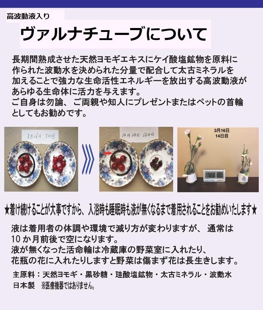 ★手首用★ 高波動液入り　ヴァルナ・チューブ　口コミで話題のスーパー健康法 ○手首用○ 高波動液入り ヴァルナ・チューブ 口コミで話題の