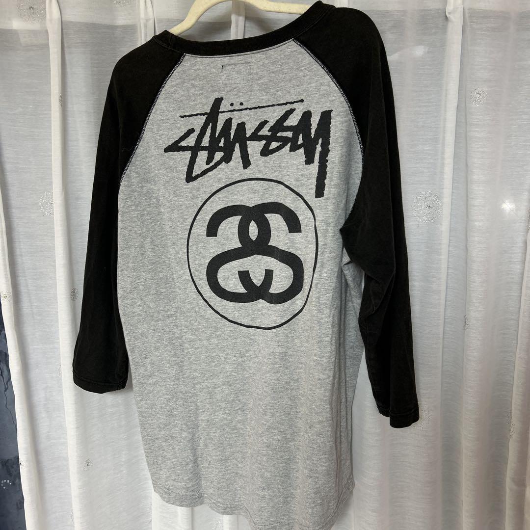 ステューシー ラグランTシャツ 七分丈七分袖 ロンTS グレーSSリンク