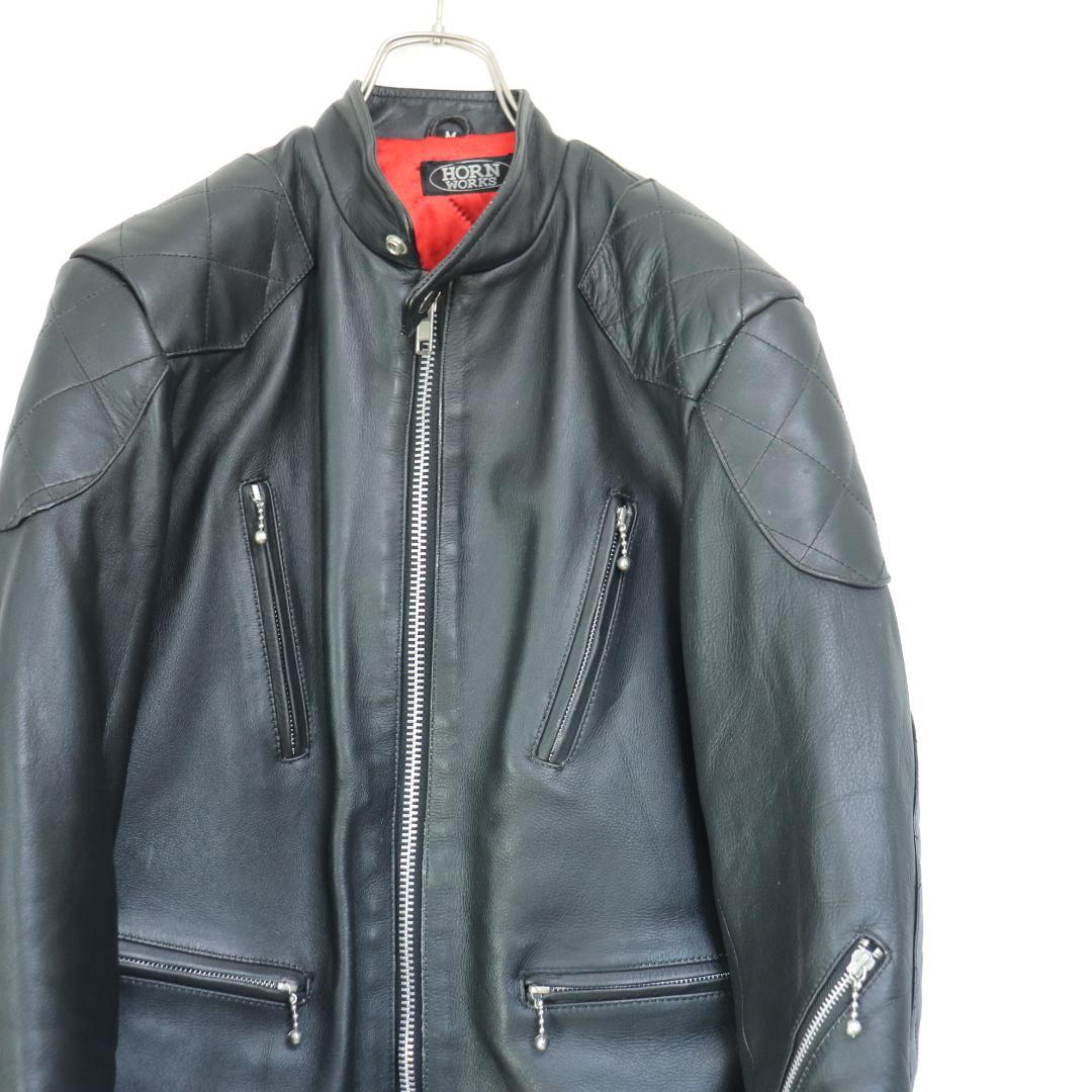 【希少】HORN WORKS　シングルレザーライダース ジャケット　ロンジャン