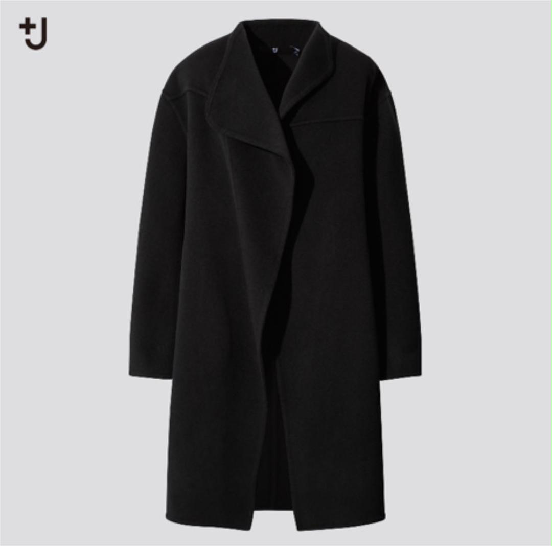 ブラックサ⊛ 販売済 J カシミヤブレンドノーカラーコート 8F7lr-m10348466943 ユニクロ ‿ユニクロ