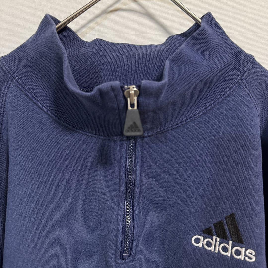 adidas アディダス スウェット 90s ハーフジップ 国旗タグ